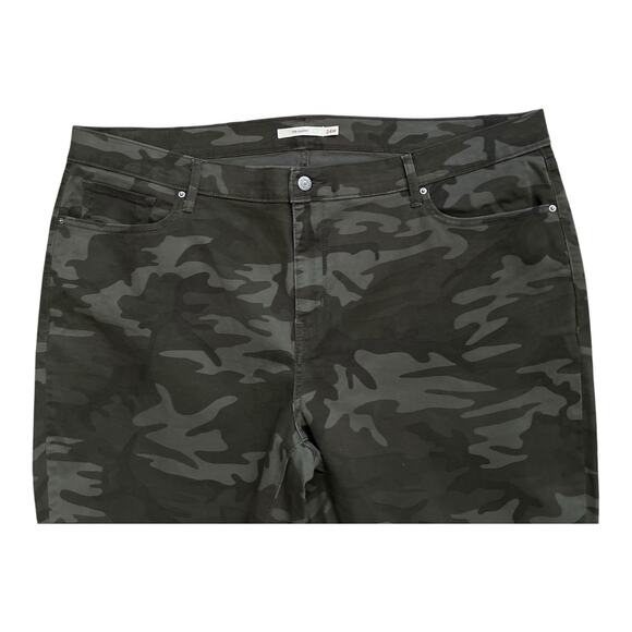 Levis 711 Skinny Camo Stretch Jeans Womens 24W Mid Rise Green Camouflage Pants - Picture 4 of 7